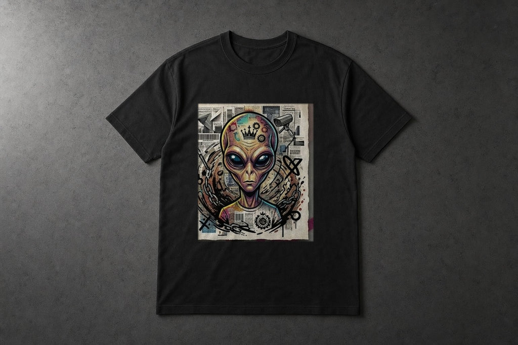 Outsider heavyweight black tee by Chaos City Canvas