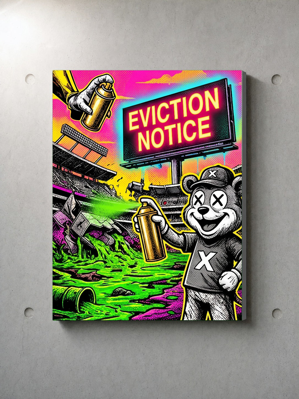 Bread & Circuses (KC Edition) stretched canvas wall art by Chaos City Canvas