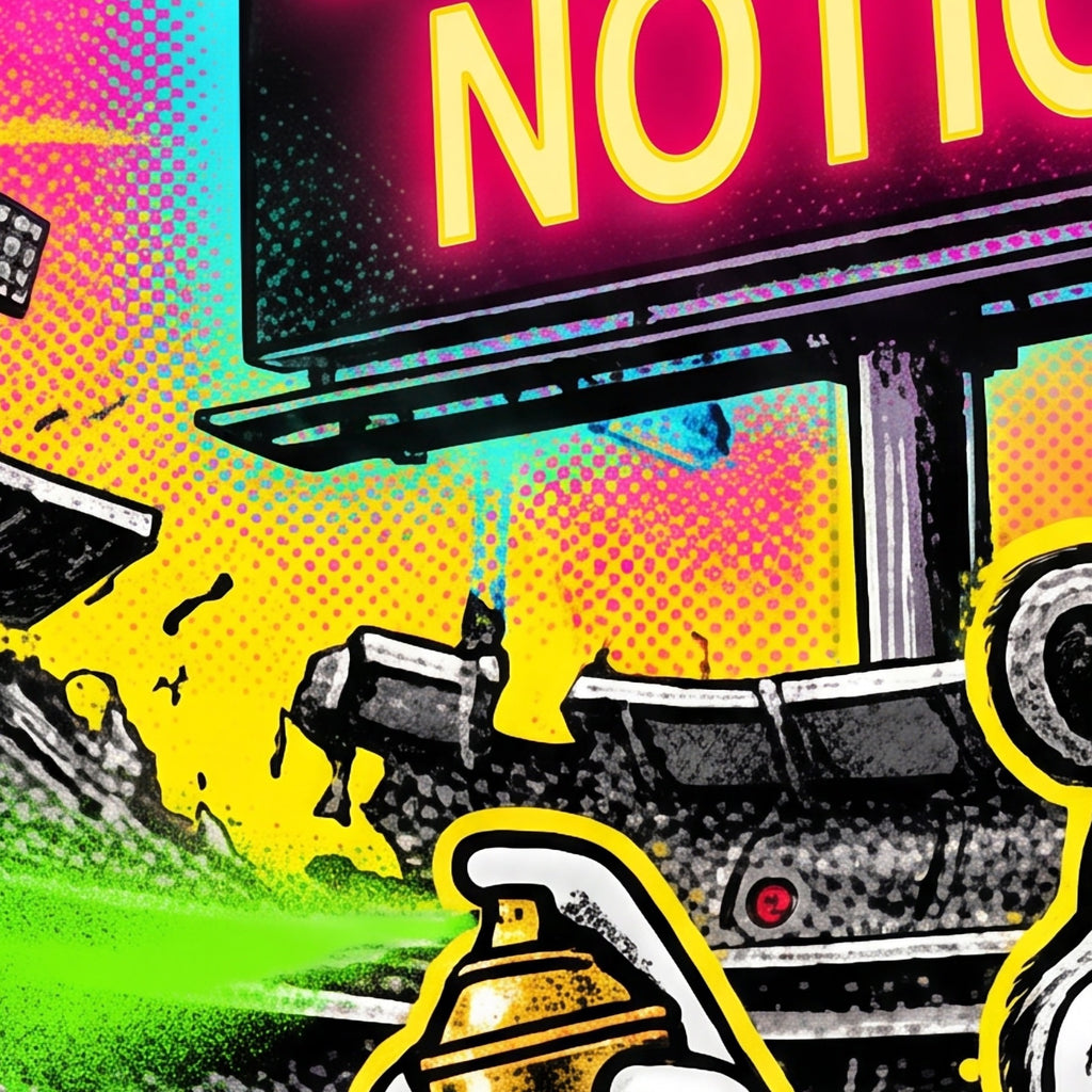 Close detail of the Bread & Circuses (KC Edition) print showing ink texture