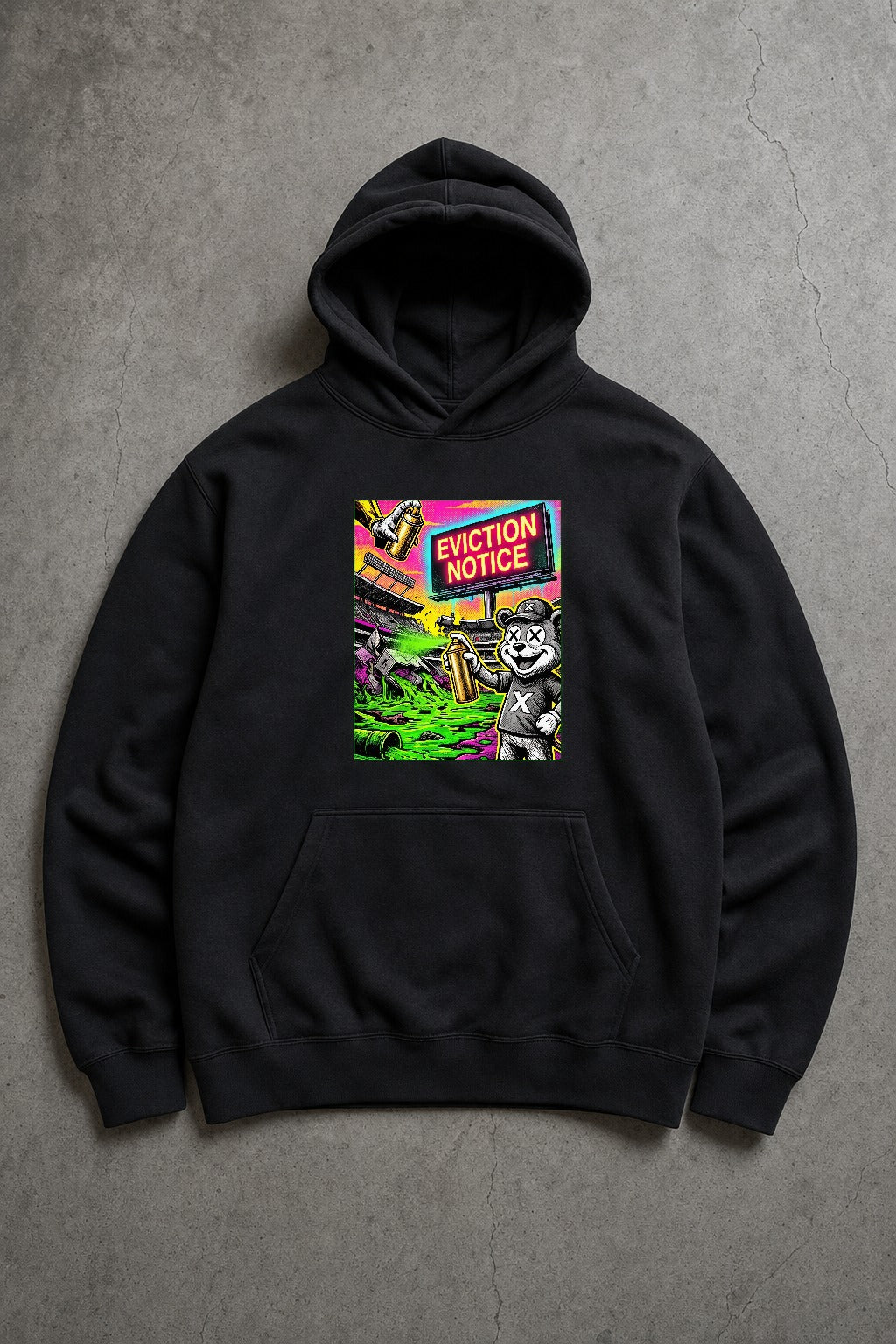 Bread & Circuses (KC Edition) black fleece hoodie by Chaos City Canvas