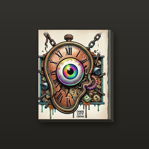 Borrowed Time stretched canvas wall art by Chaos City Canvas