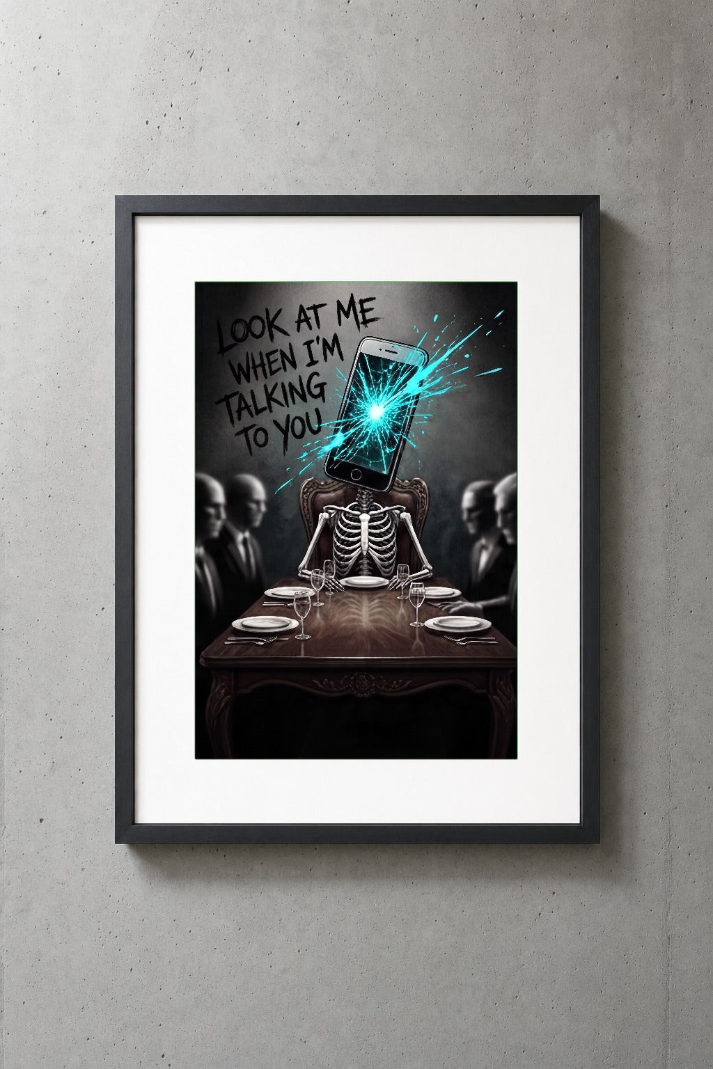 Dead Phone at a Funeral archival giclée art print by Chaos City Canvas