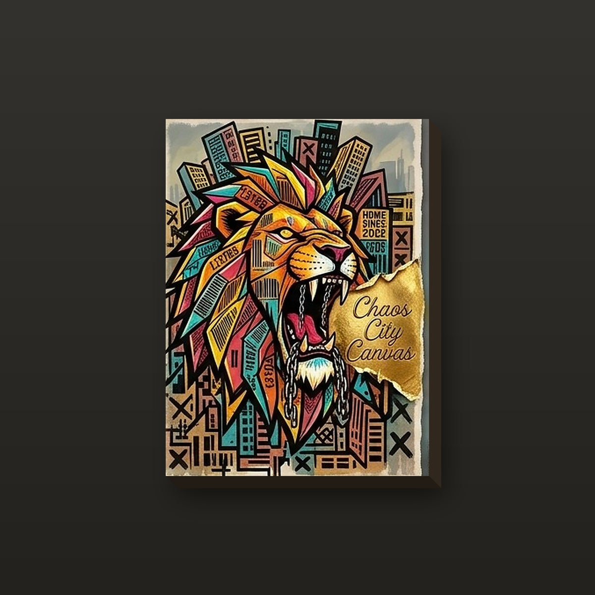 King of the Block stretched canvas wall art by Chaos City Canvas