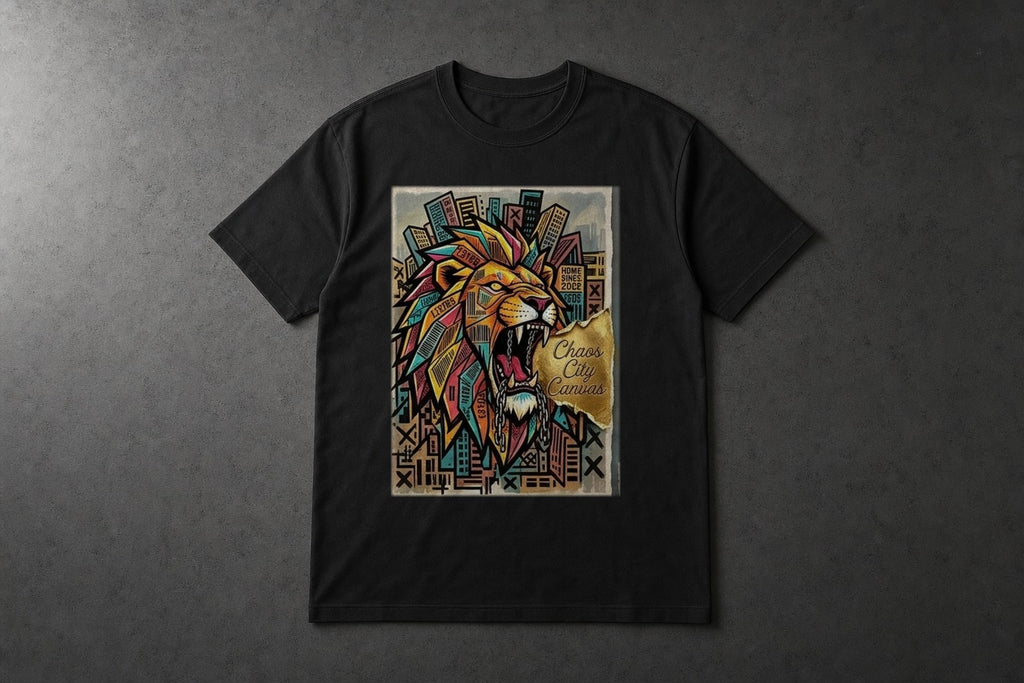 King of the Block heavyweight black tee by Chaos City Canvas