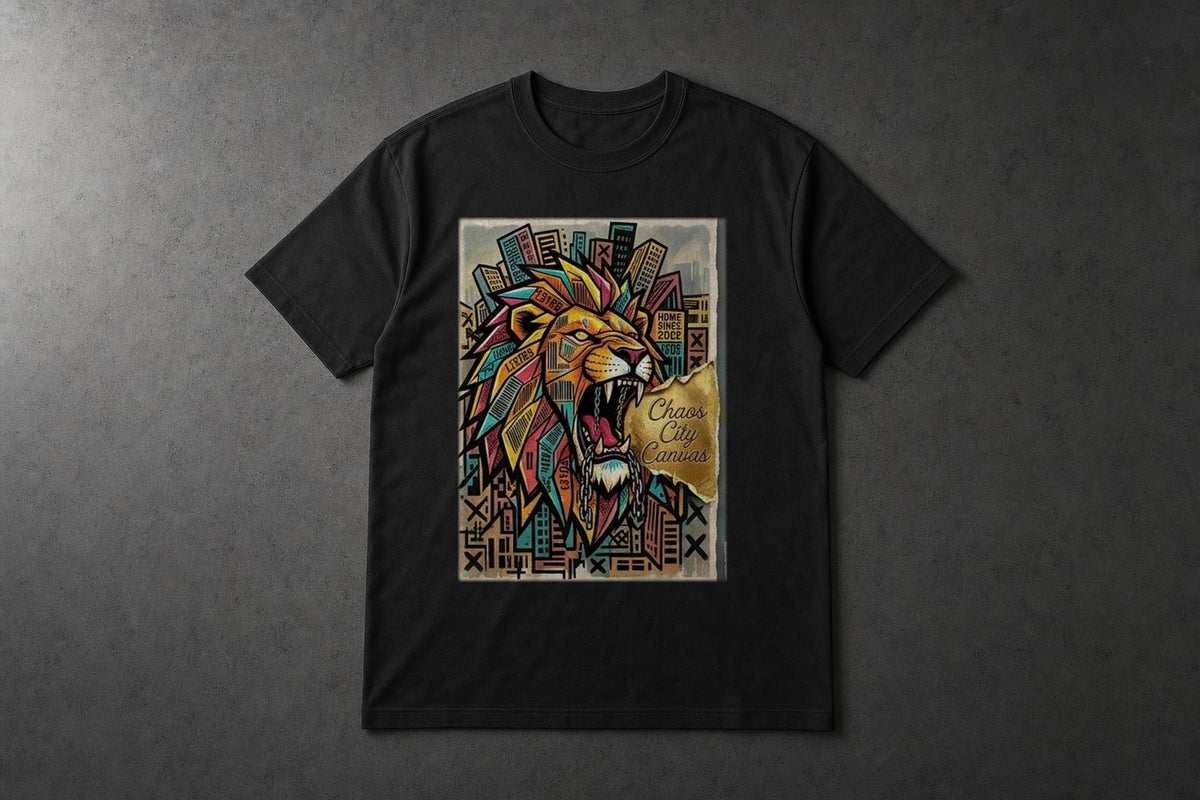 King of the Block heavyweight black tee by Chaos City Canvas