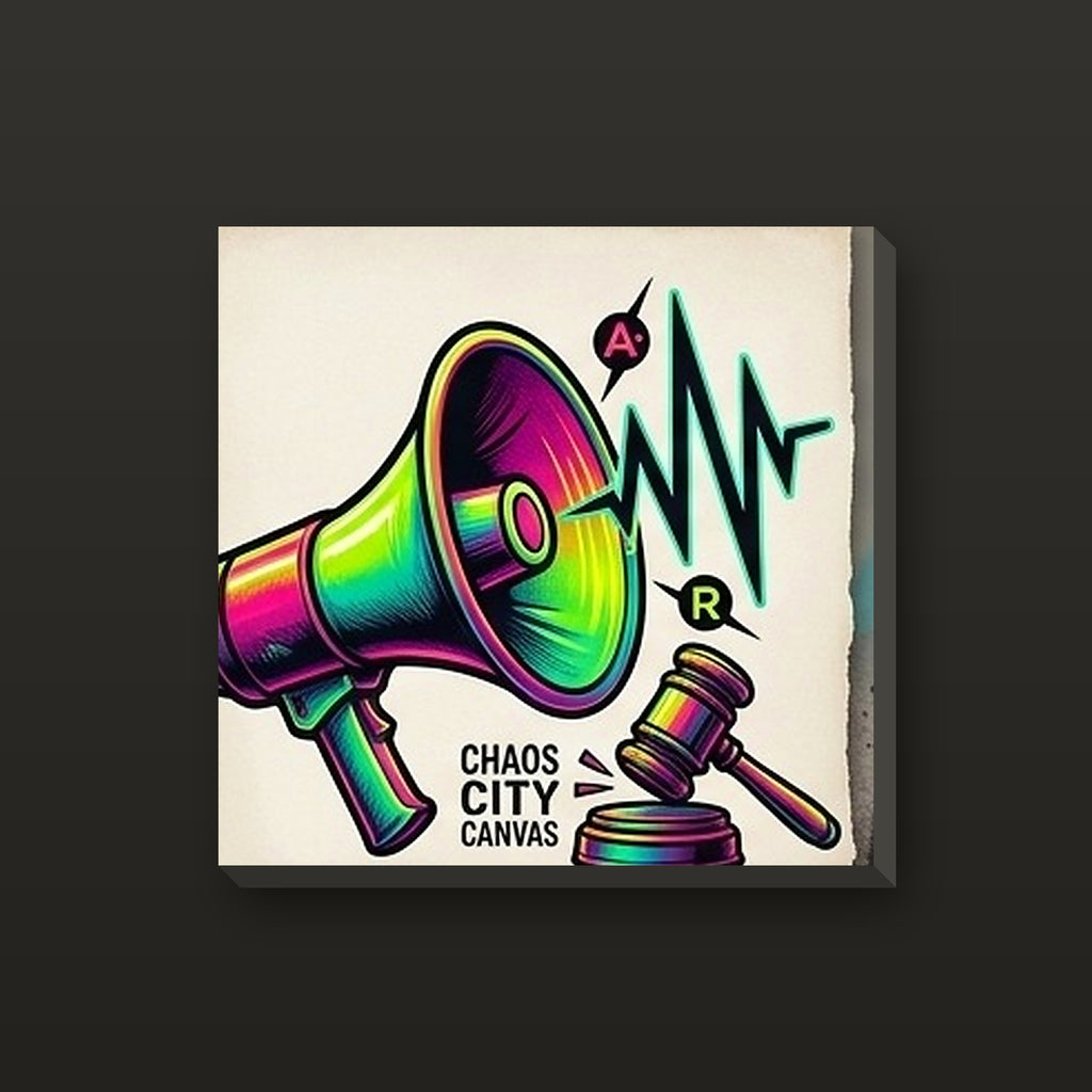 Objection stretched canvas wall art by Chaos City Canvas