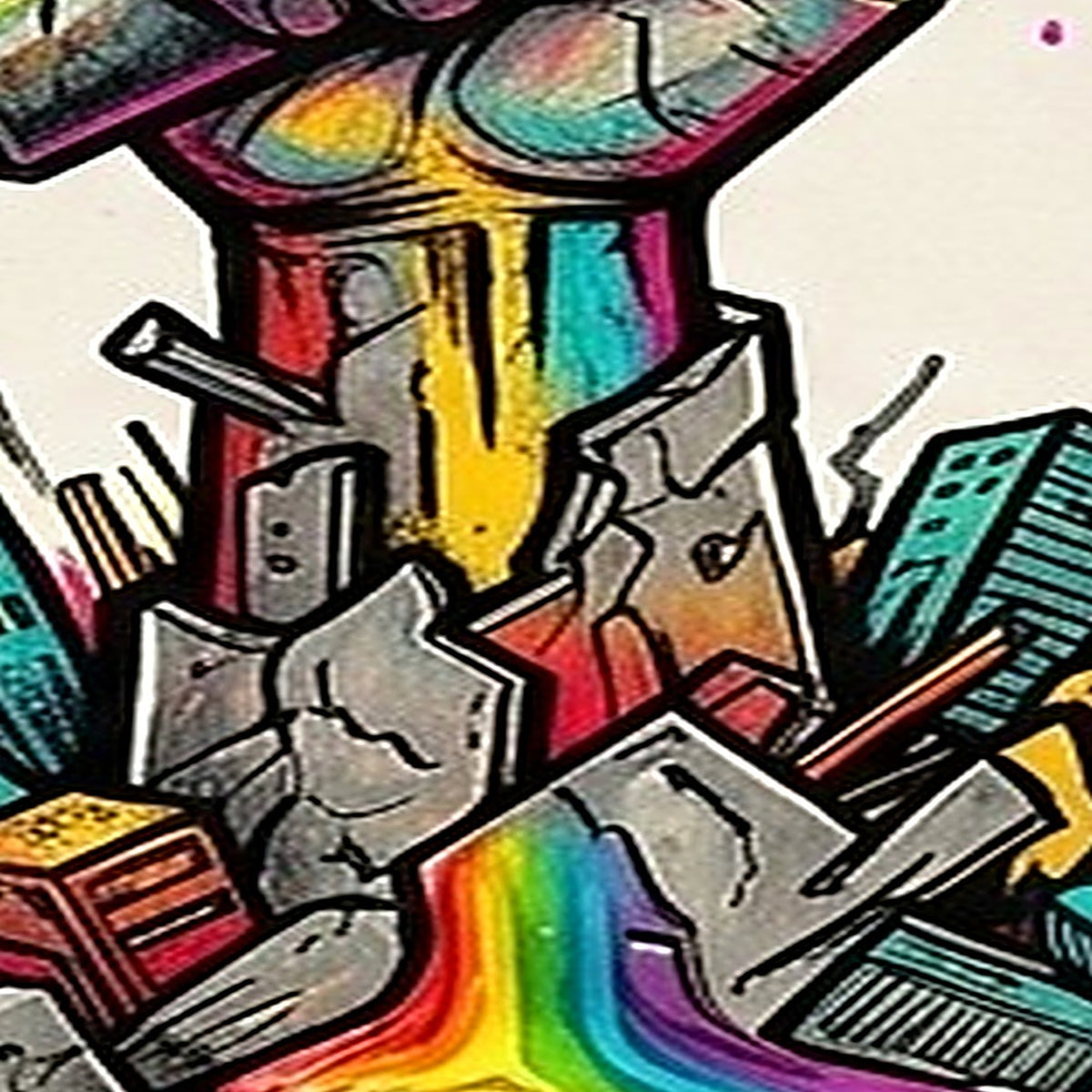 Close detail of the Amplify print showing ink texture