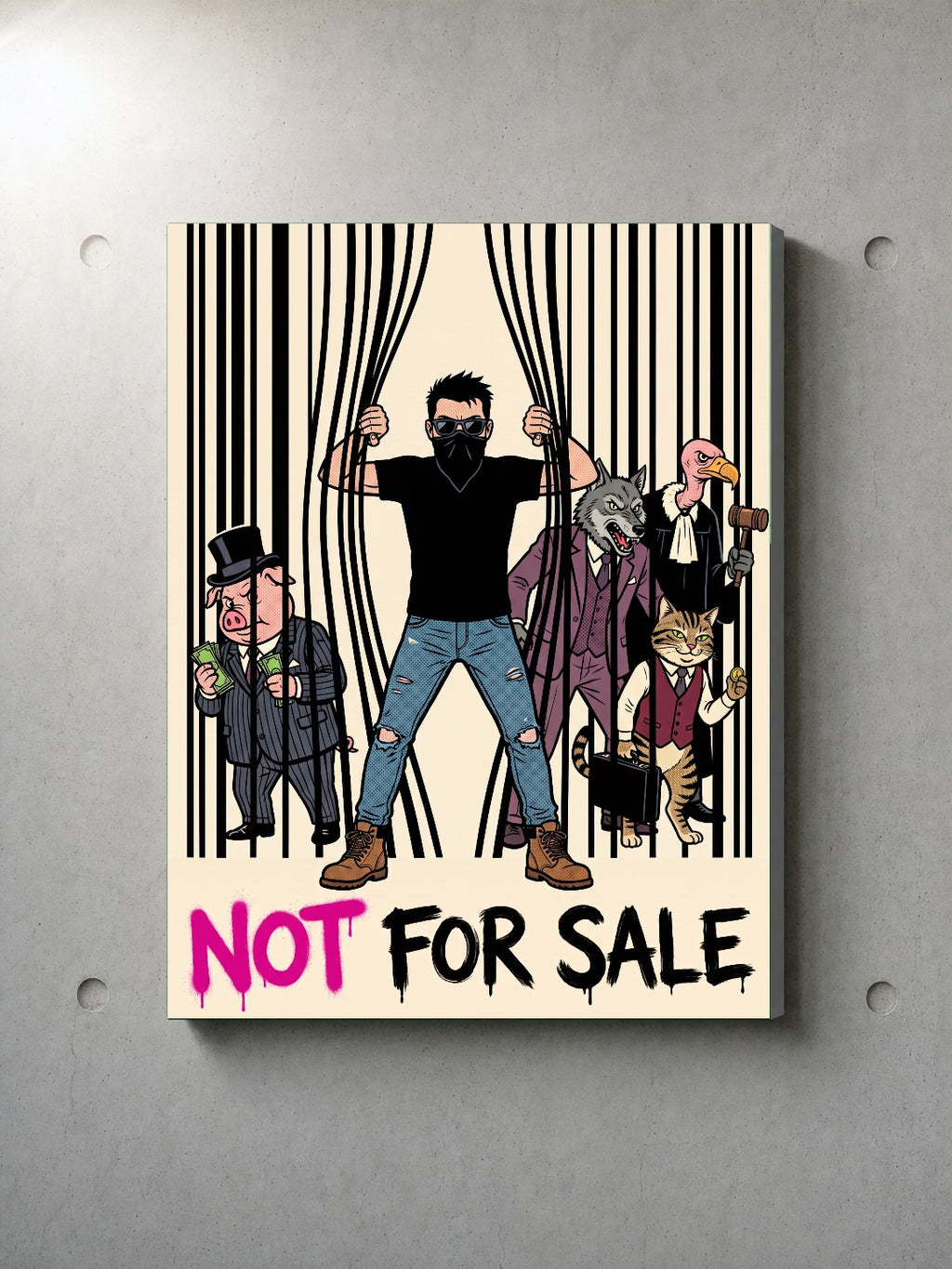 Not For Sale stretched canvas wall art by Chaos City Canvas