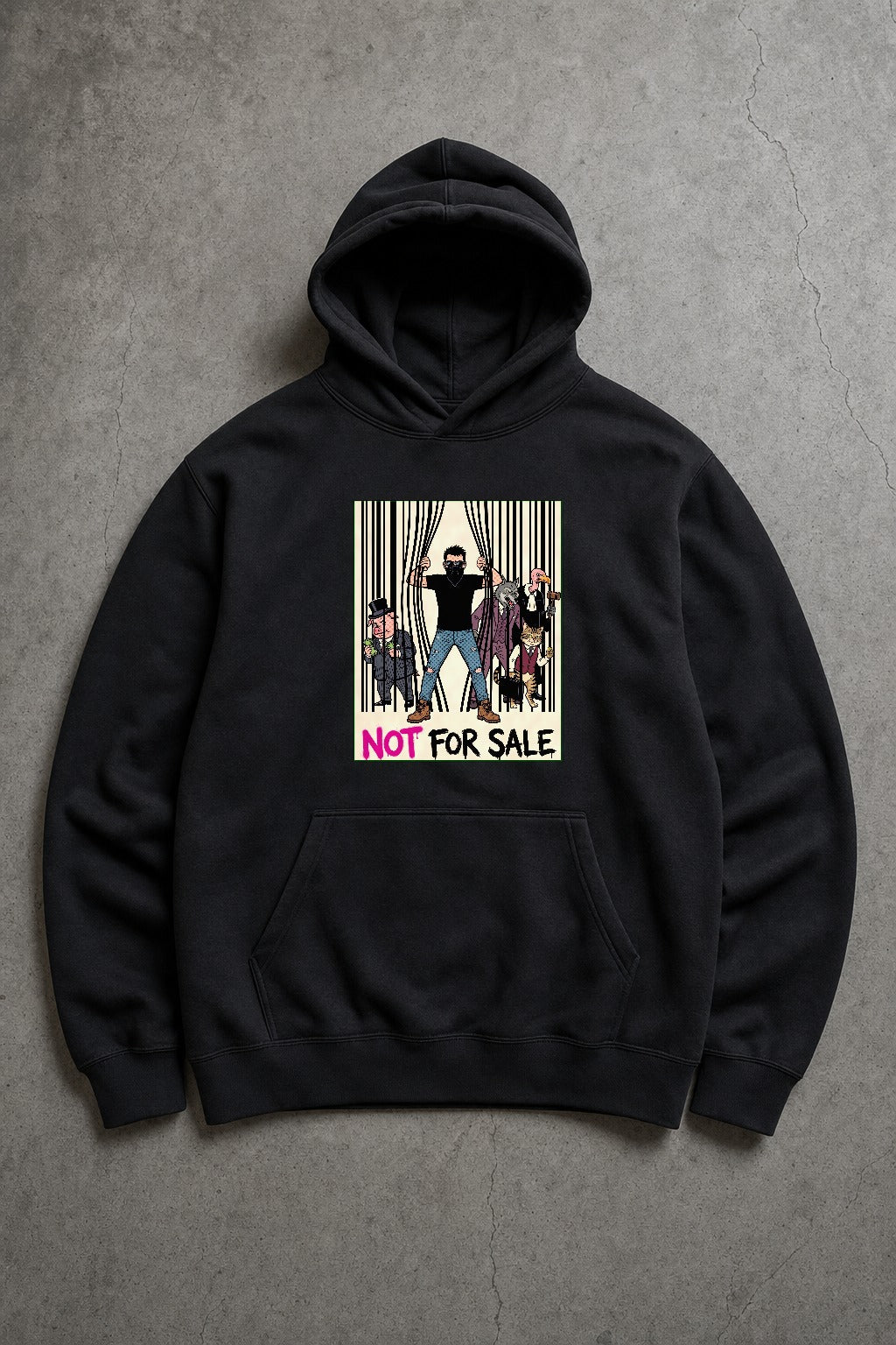 Not For Sale black fleece hoodie by Chaos City Canvas