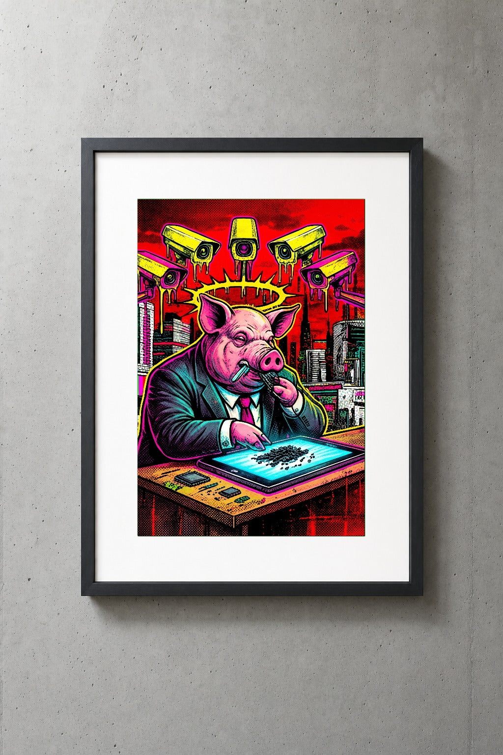 Surveillance / Consume archival giclée art print by Chaos City Canvas