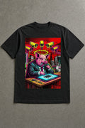Surveillance / Consume heavyweight black tee by Chaos City Canvas
